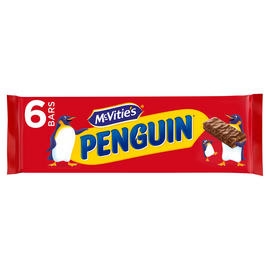 McVitie's Penguin Milk Chocolate Biscuit Bars 6 Pack