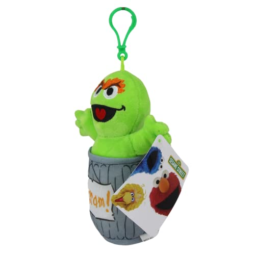 Sesame Street Soft Plush Toy Keyclip - Oscar 6" 15cm