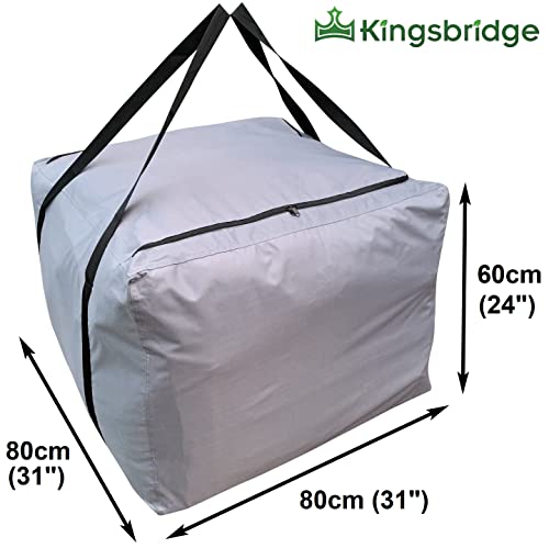 Kingsbridge Garden Furniture Cushion Storage Bag Double Stitching Heavy Duty Moisture Resistant 600D Fabric 80x80x60cm (use indoors/sheltered are