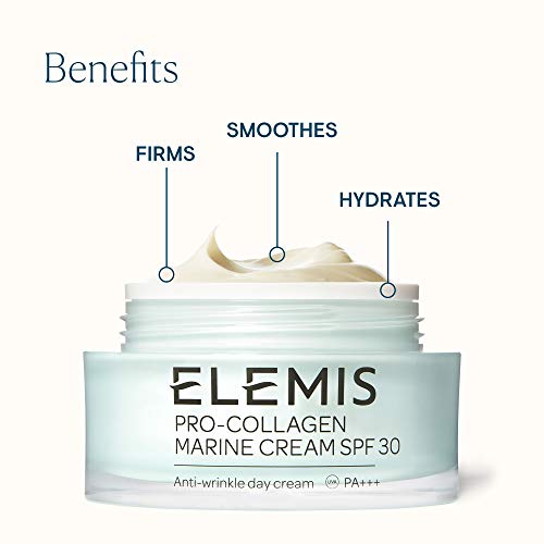 Elemis ProCollagen Marine Cream with SPF 30 3in1 Smoothing Face Moisturiser with Chlorella Ginkgo Biloba  Padina Pavonica Ultralight Gel Day Crea