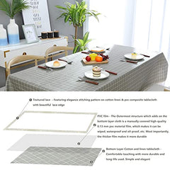 DARUITE Table Cloth,PVC Tablecloth Wipeable, Plastic Wipe Clean Tablecloth Rectangular, Waterproof Table Cover for Outdoor, Dining Room,Parties,G