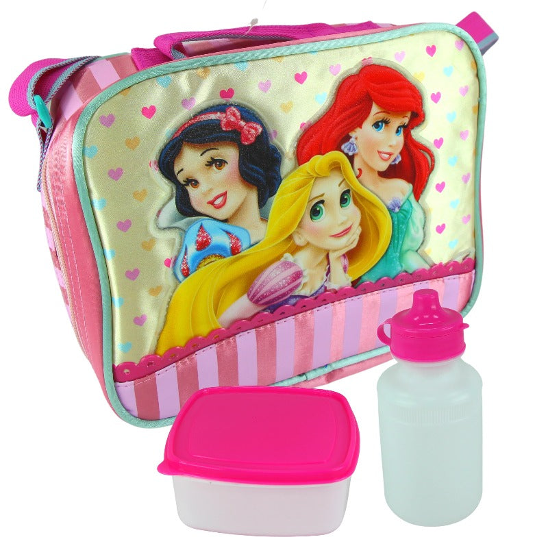 Disney Princess School Lunch Bag Set with Sandwich Box & 450ml Drinks Bottle